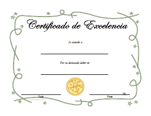 certificados de excelencia para imprimir