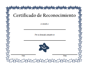 certificados de reconocimiento para imprimir