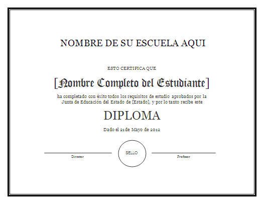 Formatos de Diplomas - Para Imprimir Gratis - ParaImprimirGratis.com