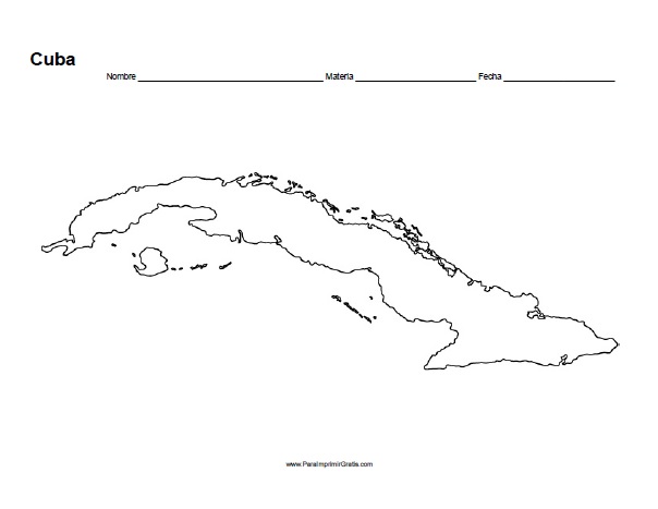 Mapa de Cuba para Imprimir Gratis