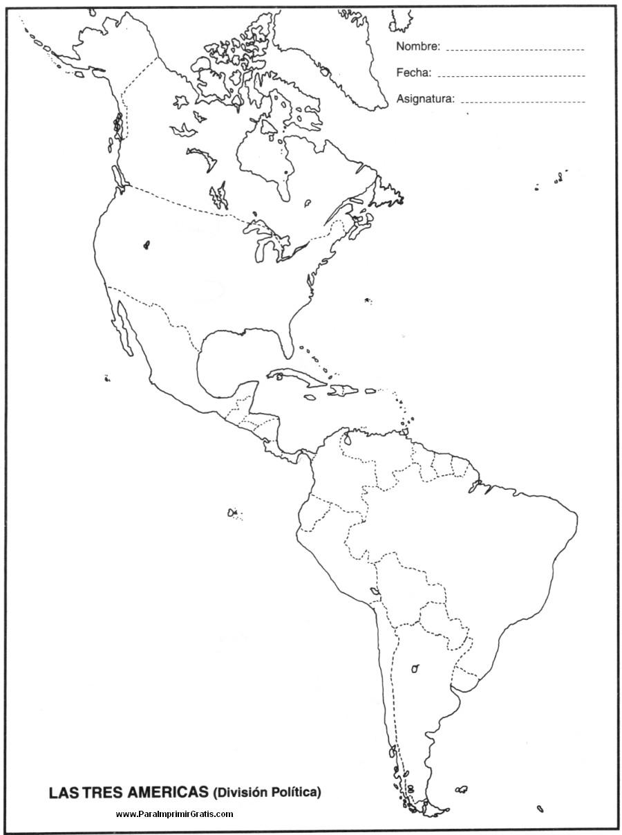 Mapa De America Para Colorear Sin Nombres Imagui 1655