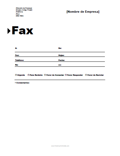 Plantilla de Fax