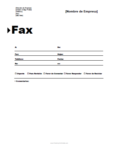 Plantilla De Fax Para Imprimir Gratis Paraimprimirgratis Com