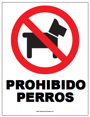 Cartel de Prohibido Perro