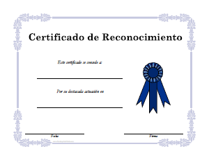 certificados de reconocimiento para imprimir
