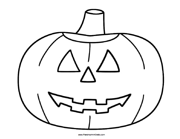 Calabaza de Halloween para Colorear - Para Imprimir Gratis -  