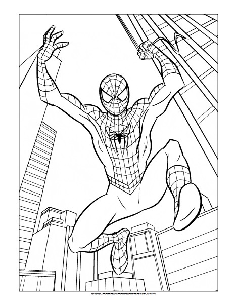 Dibujo de Spider-Man para Colorear - Para Imprimir Gratis -  