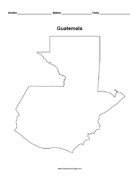 Mapa de Guatemala para Imprimir Gratis